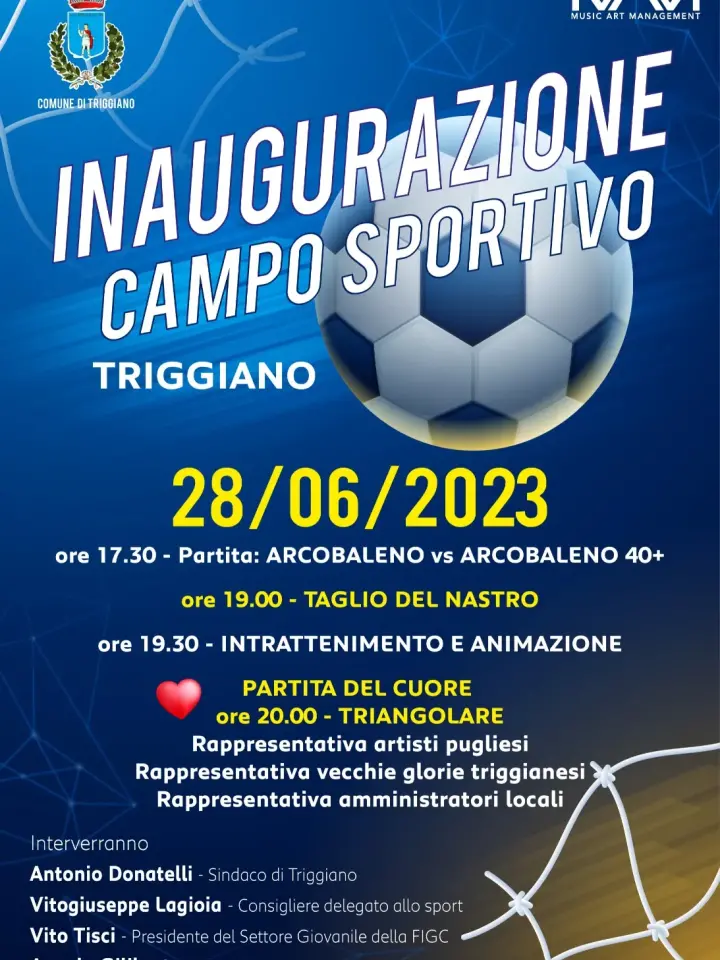 Inaugurazione Campo Sportivo Comune Di Triggiano