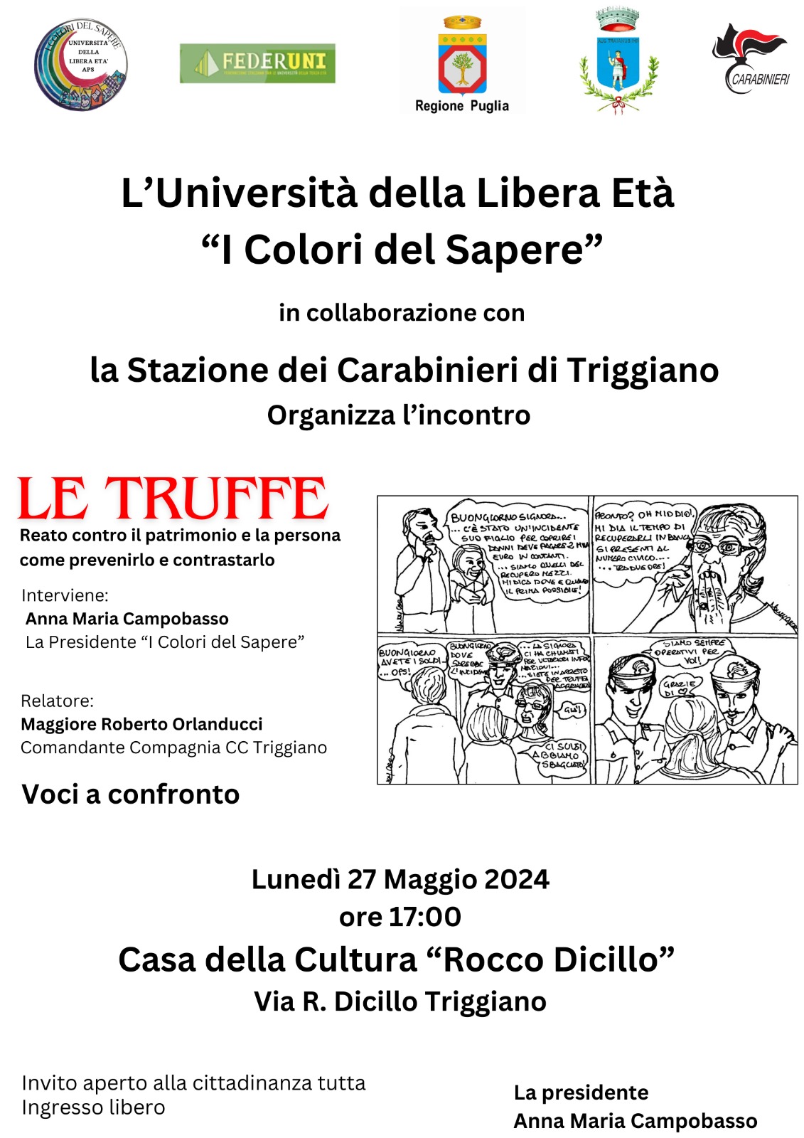 Evento: Incontro sul tema "Le Truffe"